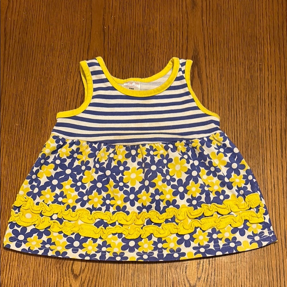 Swiggles Casual Blue and Yellow Dress